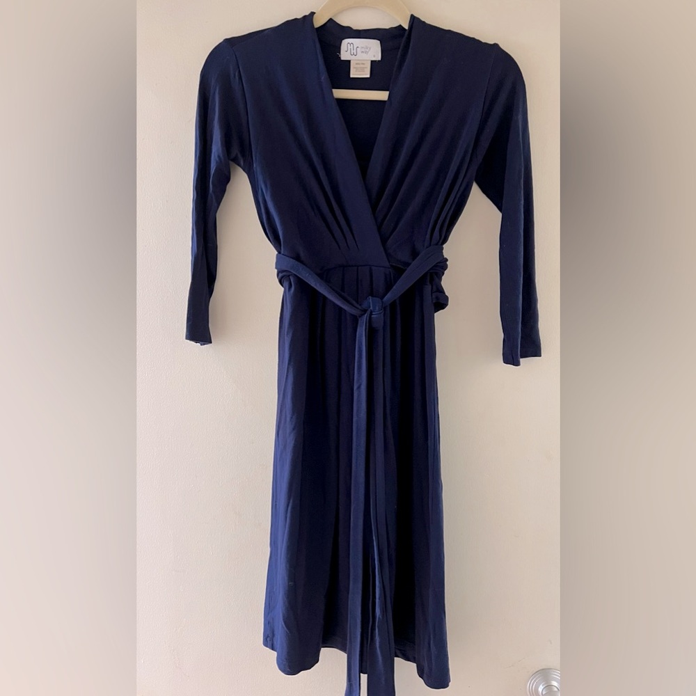 Milky Way Theory Twist Front navy nursing dress